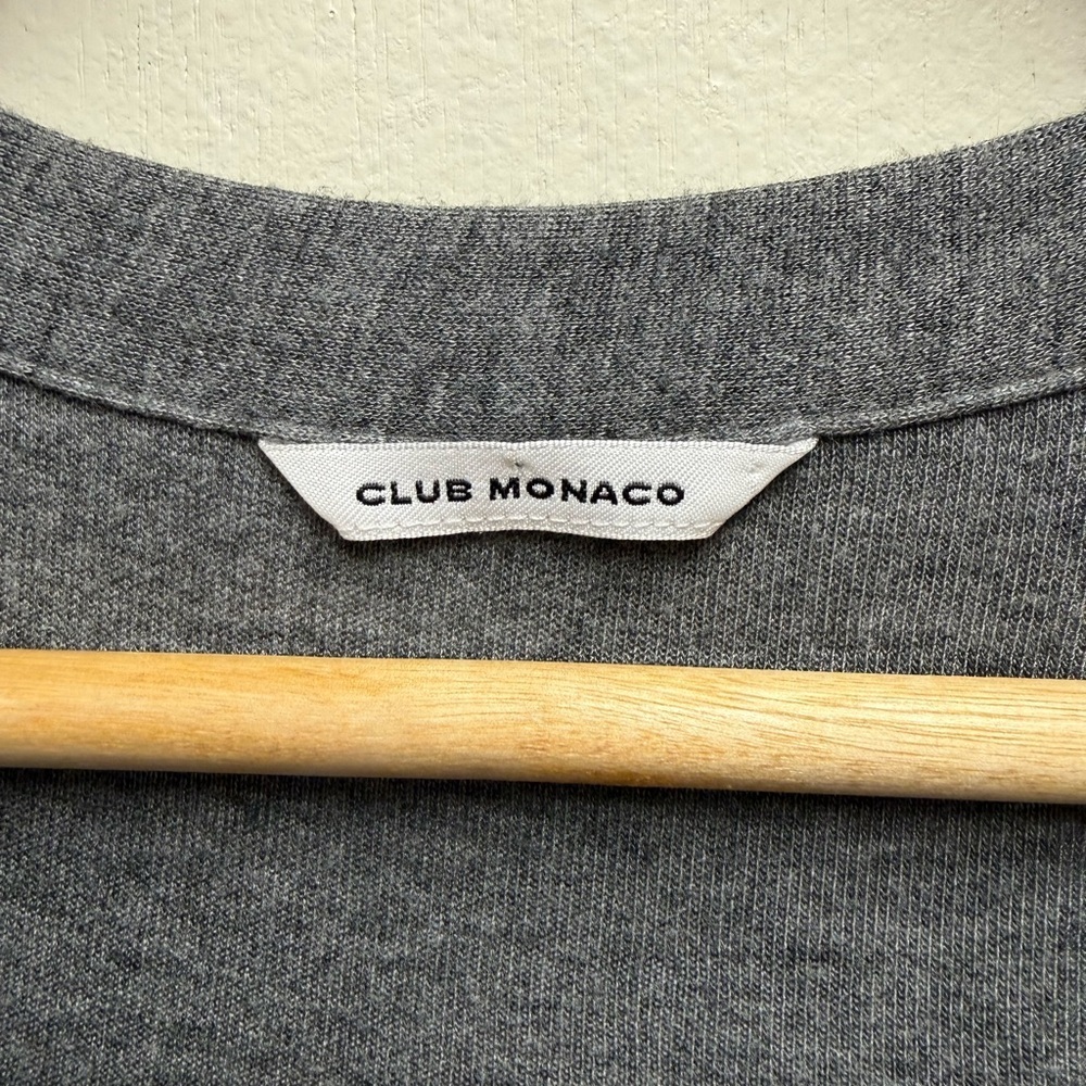 Club Monaco Grey Belted Open Front Wrap Cardigan Size Small/Medium - Picture 2 of 3